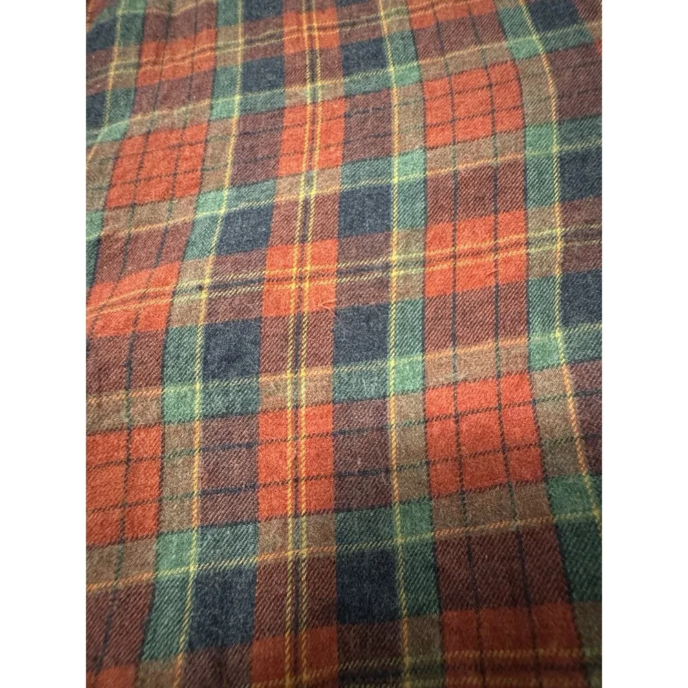J Crew‎ Shirt Men Extra Large Red Check Slim Fit Brushed Twill Button Up